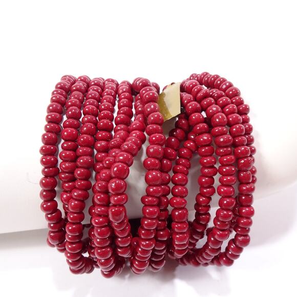 Neiman Marcus Lee Angel Women's Seed Bead Multi Strand Clasp Bracelet NWT 298 - Picture 2 of 10